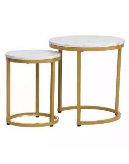 Zestaw ław Hola Biały Marmur, Złoty