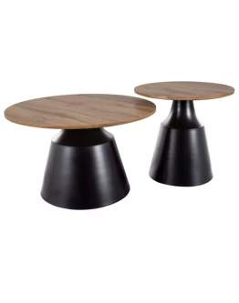 Zestaw ław Itaka dąb artisan, czarny mat