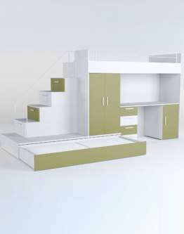 Set de mobilier pentru camera copiilor Raj 5, alb mat