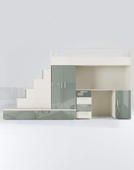 Meblościanka Raj 5 Kaszmir Połysk - pokój dziecięcy, młodzieżowy z materacem i stelażem