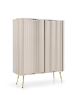 Wysoka komoda Zova (K103) do salonu, kaszmir/złoty