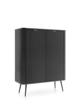Wysoka komoda Zova (K103) do salonu, czarna/czarna