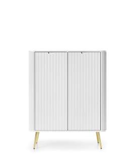 Wysoka komoda Zova (K103) do salonu, biało/złota