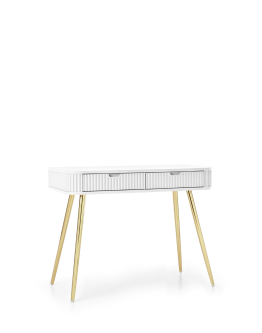 Toaletka Zova (T103), konsola do przedpokoju, biała/złota