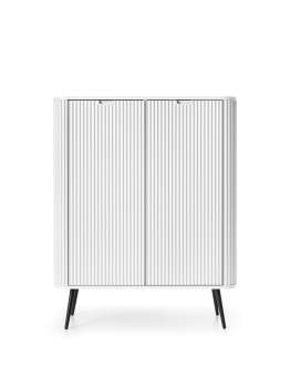 Wysoka komoda Zova (K103) do salonu, biało/czarna