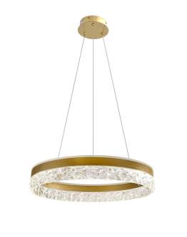 Żyrandol do salonu glamour LED Frozi złoty z kryształkami