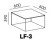 Čtvercový stolek Loft LF3 - wariant 2