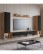 Meblościanka podwieszana RTV zestaw mebli telewizyjnych Amadeo II dąb wotan/czarny połysk (AMD02WE) - wariant 1