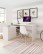 Białe biurko narożne Teo z szafką, szufladami i półkami - wariant 1