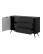 Elegancka czarna komoda do salonu z ryflowanym frontem Lante D 138 d3S - wariant 1