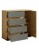 Komoda z czterema szufladami i szafką, grafit, dąb artisan, lamele Doris 27 (ID: 224106, DR-R20315/U12012-27-FSC-B) - wariant 1