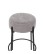 Okrągły hoker do kuchni z podnóżkiem Holly, tapicerowany, szary - wariant 3