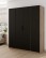 Szafa 4-drzwiowa Kaja EV/BL 4F Czarny, Dąb Evoke - wariant 1