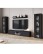 Zestaw mebli modułowych do salonu w czarnym kolorze  - wiszące lub stojące (CAR01V) - wariant 1