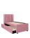 Łóżko młodzieżowe Russo 90x200, jedno lub dwuosobowe, różowe, velvet - wariant 2