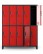 Szafa socjalna BHP Bartek: antracytowo-czerwona (978) - wariant 3