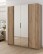 Szafa 4-drzwiowa z lustrami Kaja EV/EV 2F, 2 Lustro, Dąb Evoke - wariant 1