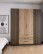 Szafa 4-drzwiowa z szufladami i lamelami Kaja BL/EV 2LAM 2F3S Dąb Evoke, Czarny - wariant 1