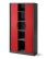 Dulap metalic DAMIAN cu uși glisante, roșu și antracit - wariant 2