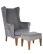 Set: Fotoliu cu urechi Wingback + Taburet Wingback (expediere rapidă) - wariant 2